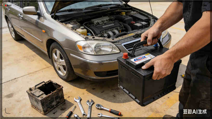 碾子山汽车换电瓶电话【案例】